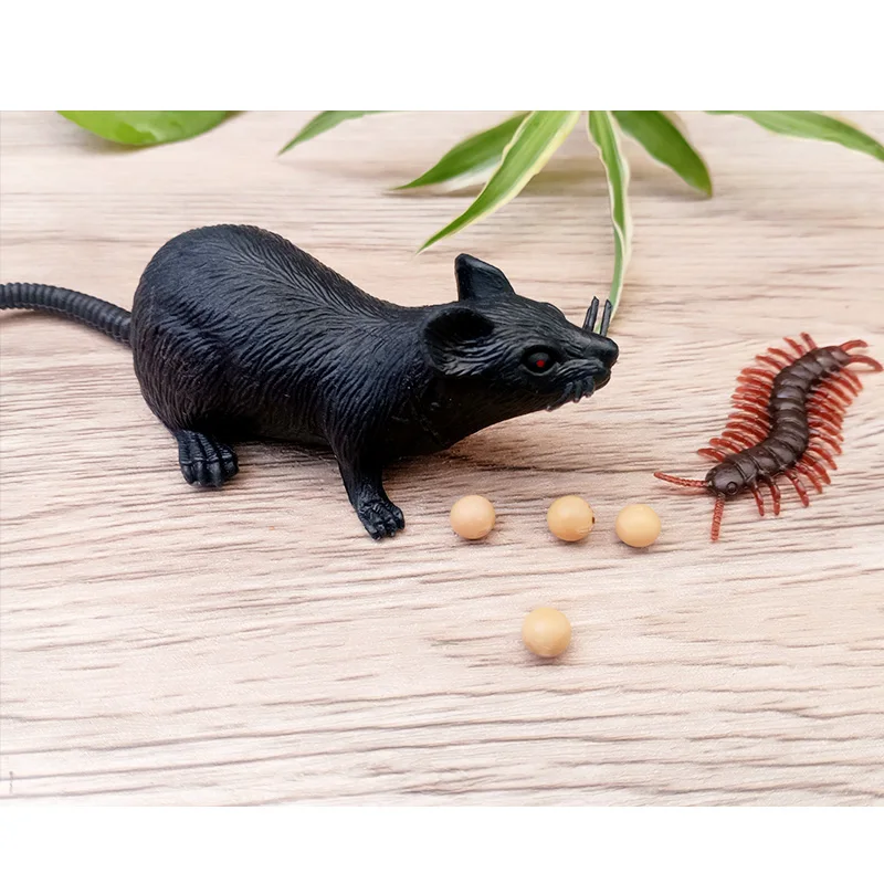 Домашний декор статуэтки миниатюры ПВХ пластик Имитация белой черной крысы