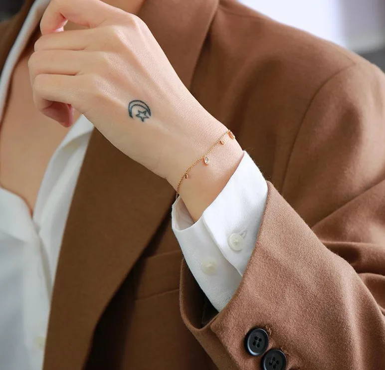 Лучший подарок LESIEM позолоченные браслеты для девушки и маленькие в форме капли