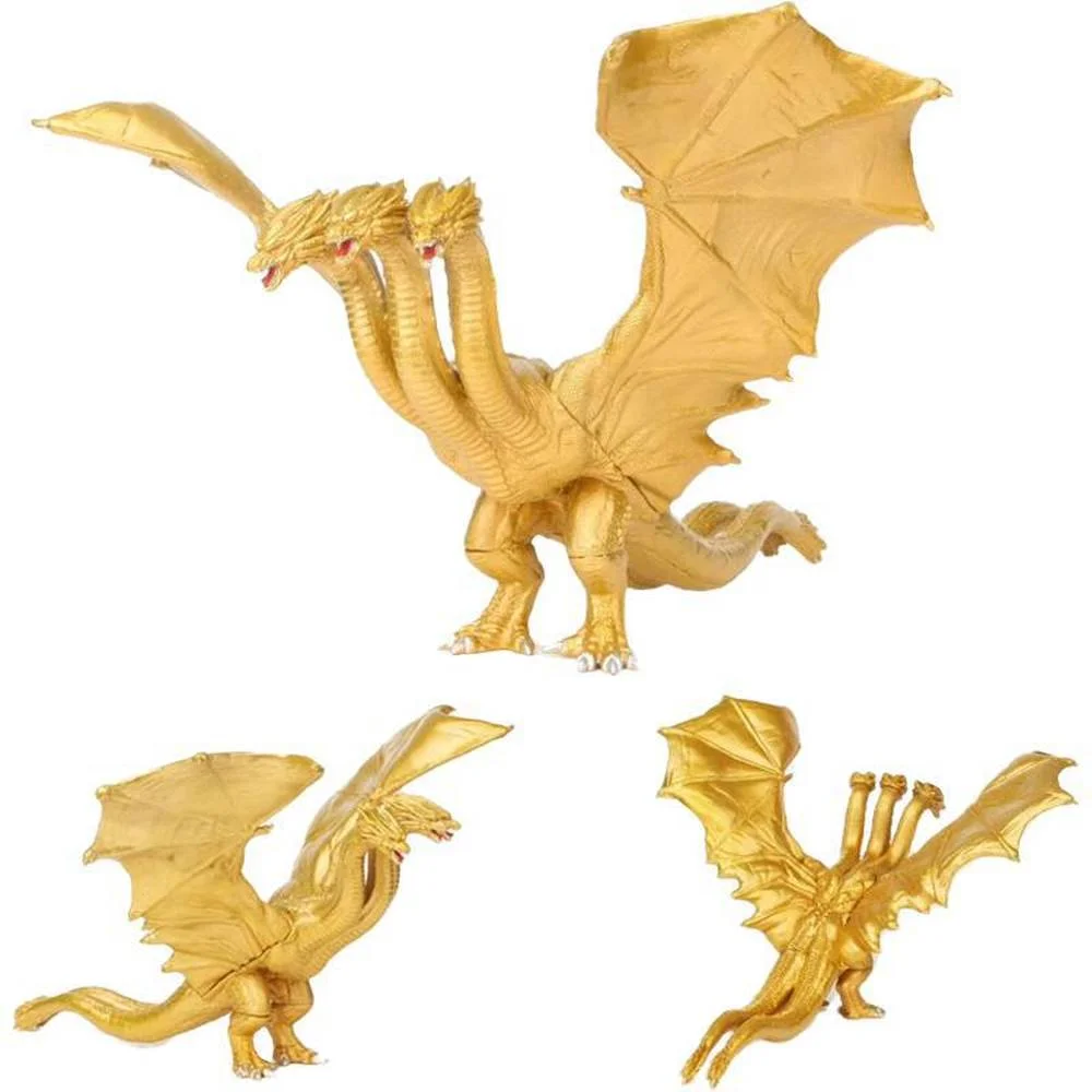 Movie Godzilla 2 Monster Three-headed Dragon King Ghidorah 2 Action Figure Model Golden Dragon Children Toys Gift