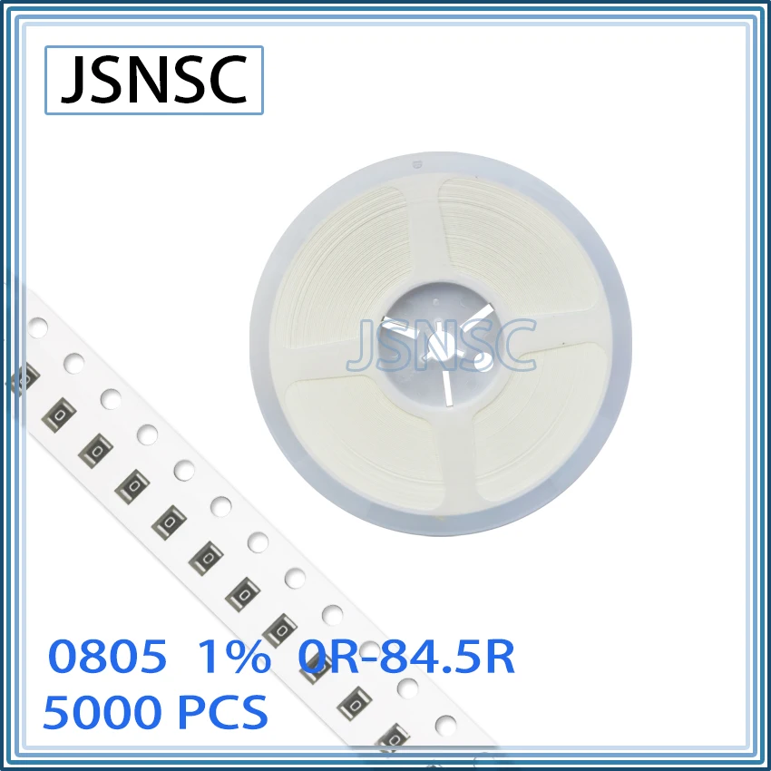 JSNSC 0805 F 1% 5000pcs 0R-84.5R CHIP smd 2012 resistor 27R 27.4R 28R 28.7R 29.4R 30R 30.1R 30.9R 31.6R 32.4R 33R 33.2R 34R 36R