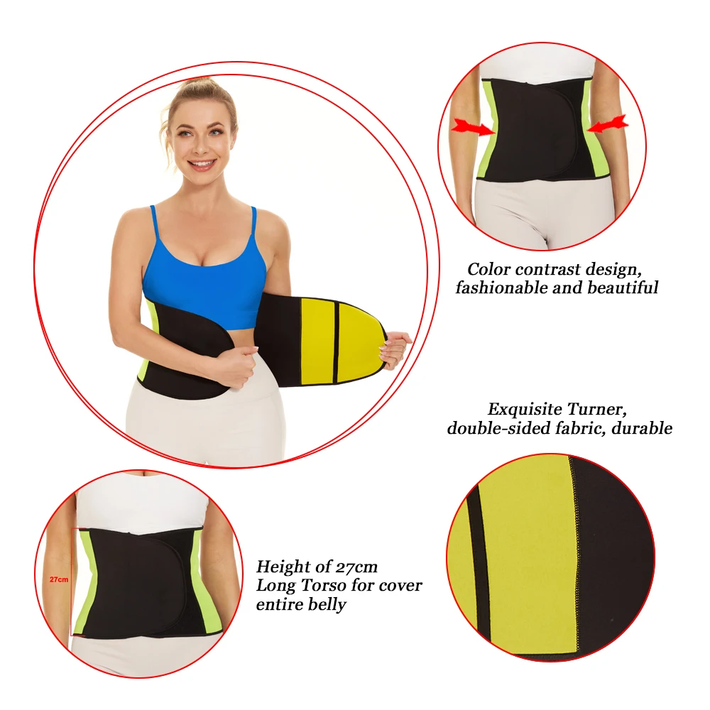 Velssut Women Waist Trainer Sweat Band Waist Cincher for Weight Loss Sauna Belt Neoprene Slimming Gridle Gym Corset Body Shaper
