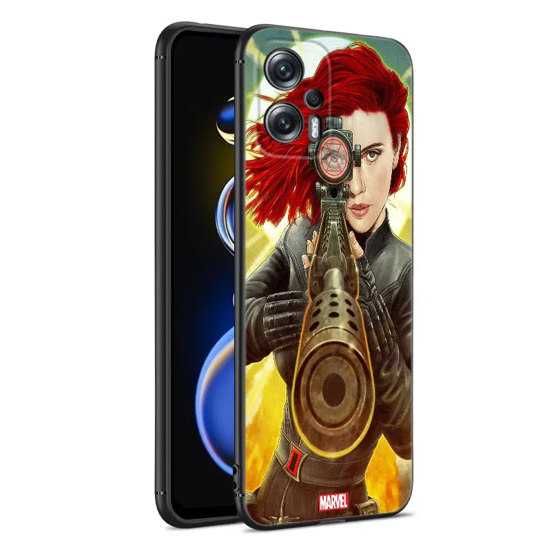 Marvel Black Widow Silicone Phone Case For Xiaomi POCO X3 X4 NFC F4 GT F5 F6 M4 M6 X5 X6 NEO Pro 5G M5