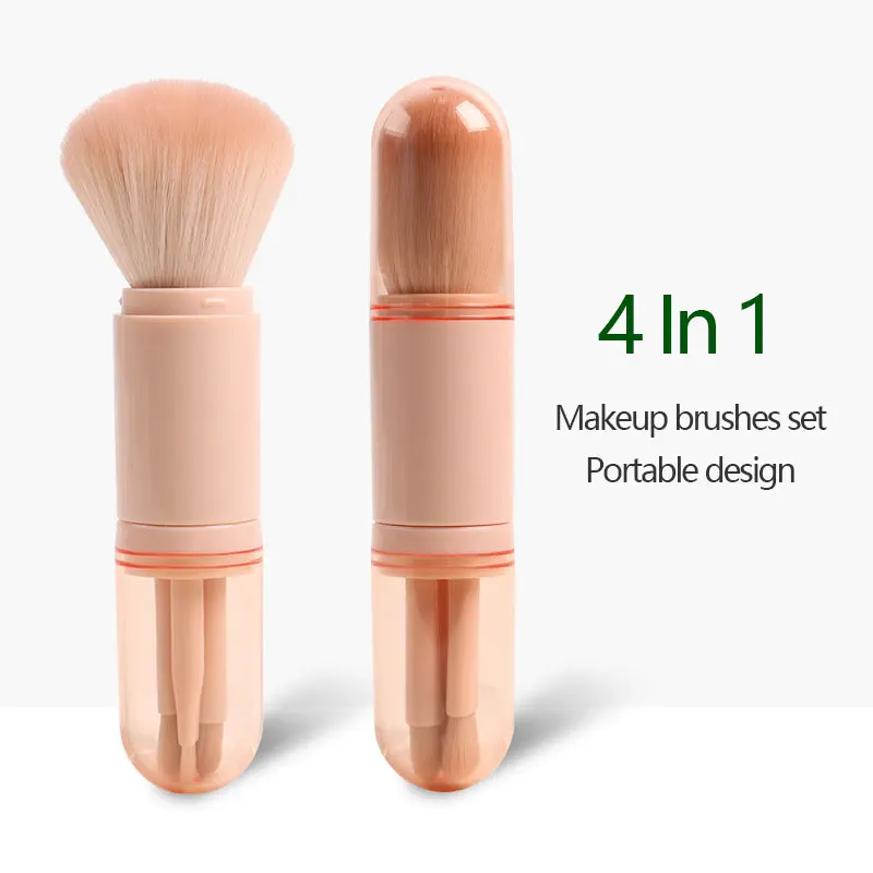 

4 In 1 Makeup Brushes Set Combination Women Flawless Foundation Powder Brush Kits Eye Shadow Bronzer Cosmetic tool
