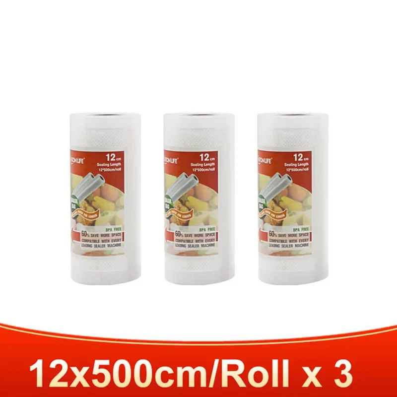 

Вакуумные пакеты LIFE для вакуумного упаковщика, 3 рулона 12*500 см