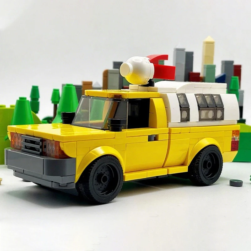 Фото Набор для сборки 268 деталей: Грузовик-пиццерия MOC из серии Story Racing Car, модель для демонстрации, креативный набор, настольная игрушка, подарок для коллекционеров №3