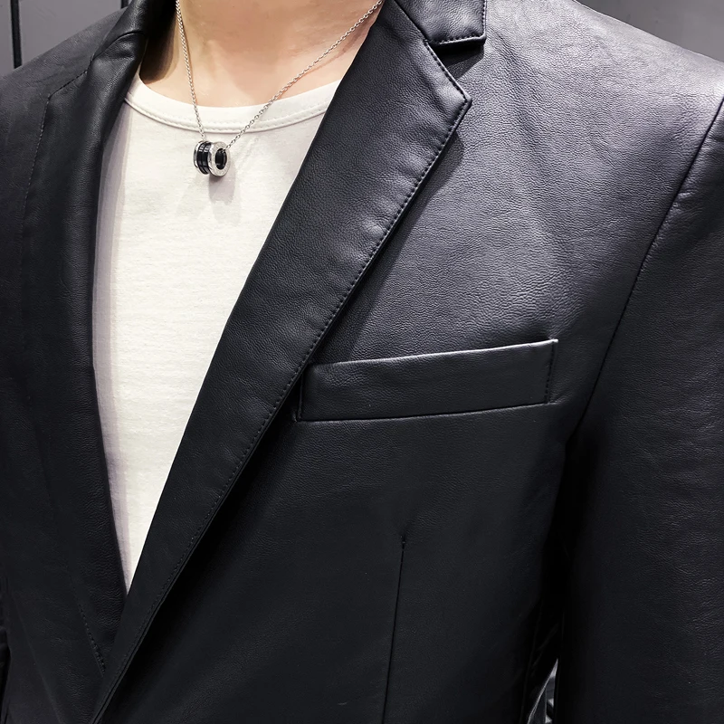 Мужские кожаные куртки модная мужская мотоциклетная куртка весна-осень