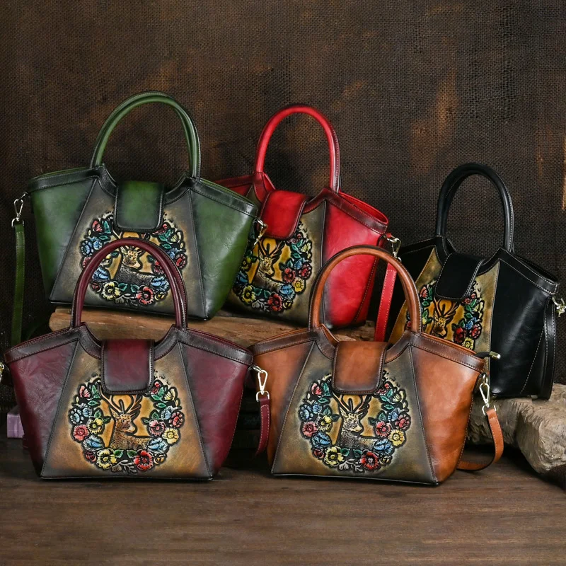 MOTAORA Vintage Handheld Women's Bag Embossed Purses And Handbags Luxury 2023 New Woman Leather Handbags For Women Shoulder Bags