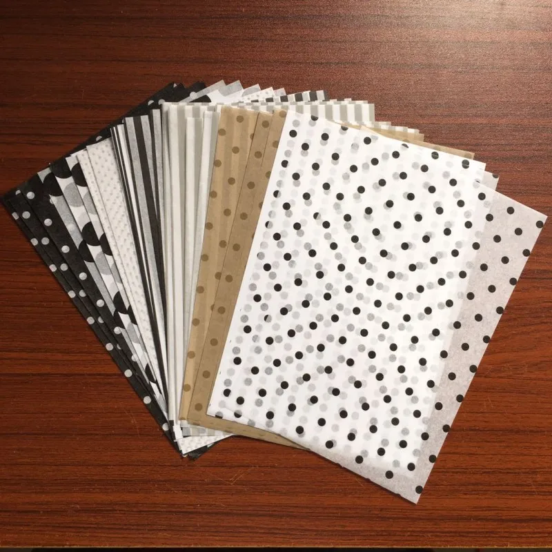 

60-100sheets A5 Wrapping Paper Dot Print Tissue Paper Bookmark Gift Wrapping Papers Floral Gift Packaging DIY Jewelry Display