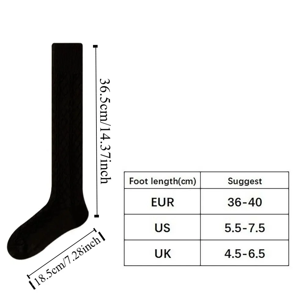 Сплошные цветные толстые крученые чулки женские теплые JK длинные носки до