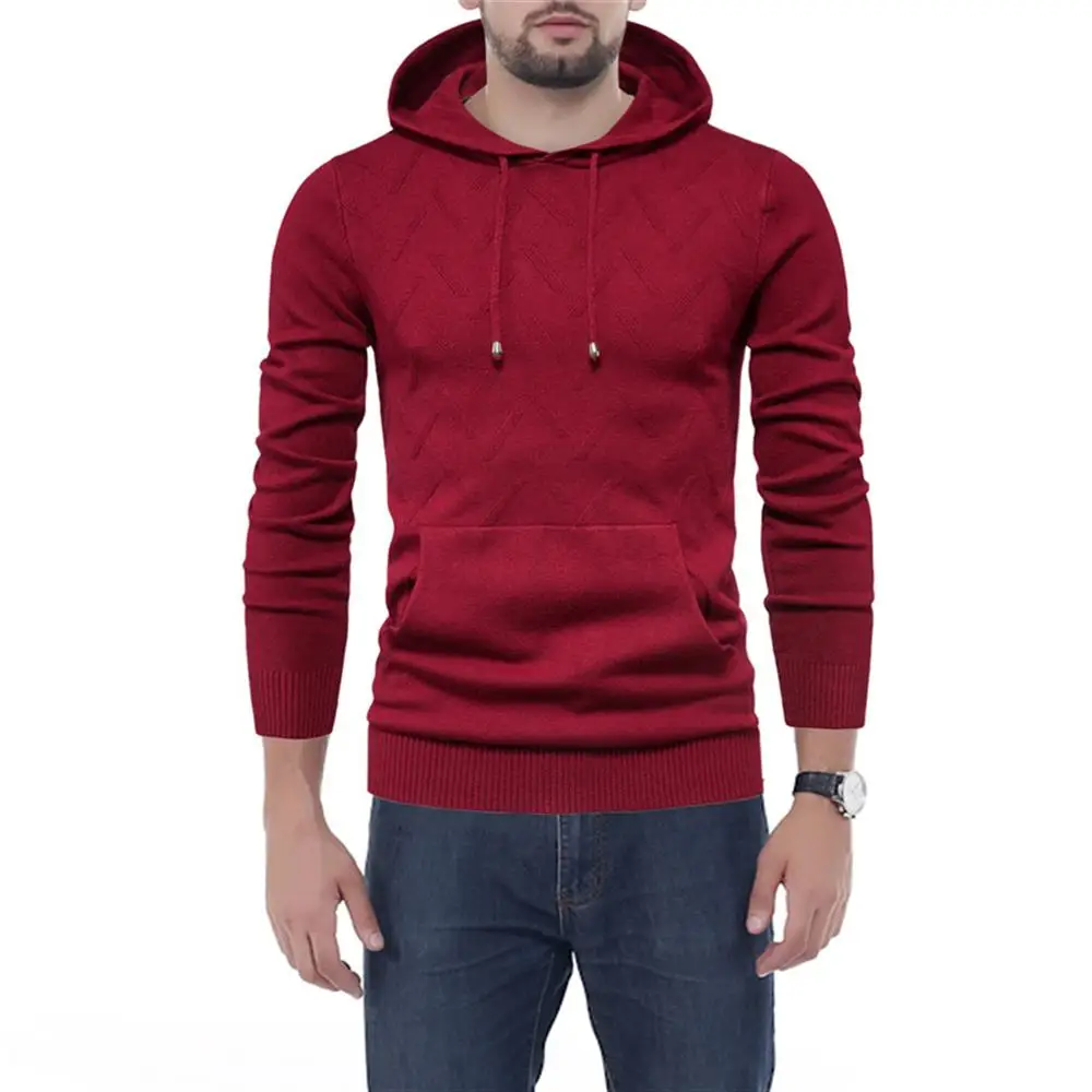 

Slim Man Hoodies Autumn Winter Sweatshir Solid Color Long Sleeve Pullove Causal Fashion Male Clothing Slim Hooded Sweatshirts
