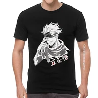 jujutsu kaisen gojo tshirt men unique tees top cotton oversized t shirt anime manga tshirts men y2k anime clothes