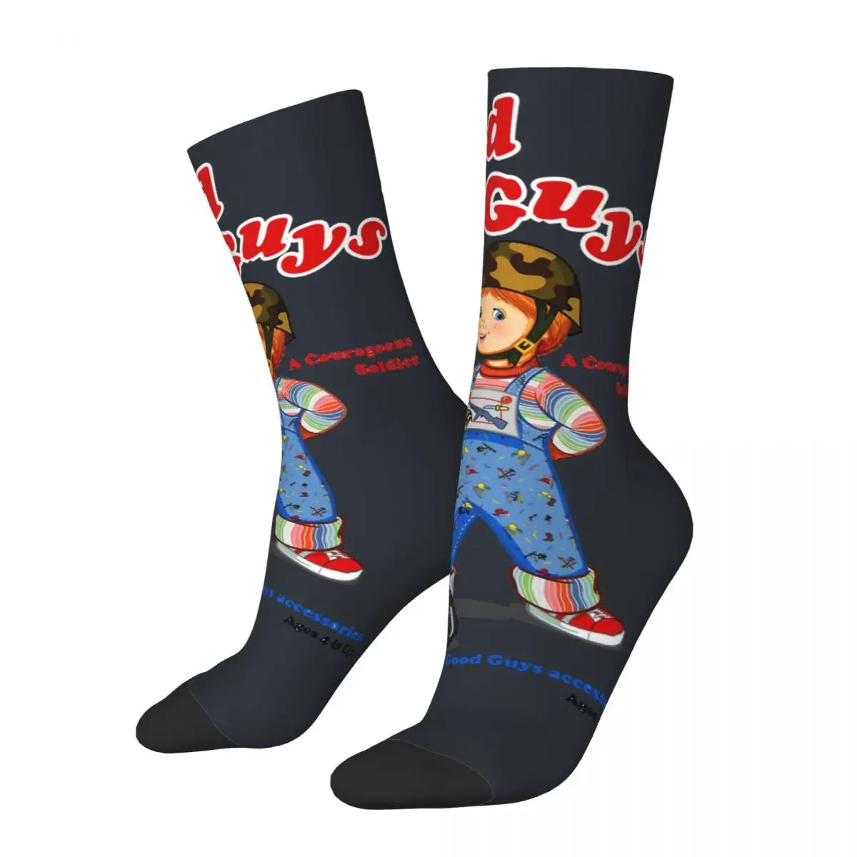 

Funny Happy Men's compression Socks Soldier Retro Harajuku Child's Play Hip Hop Novelty Seamless Crew Crazy Sock Gift Printed