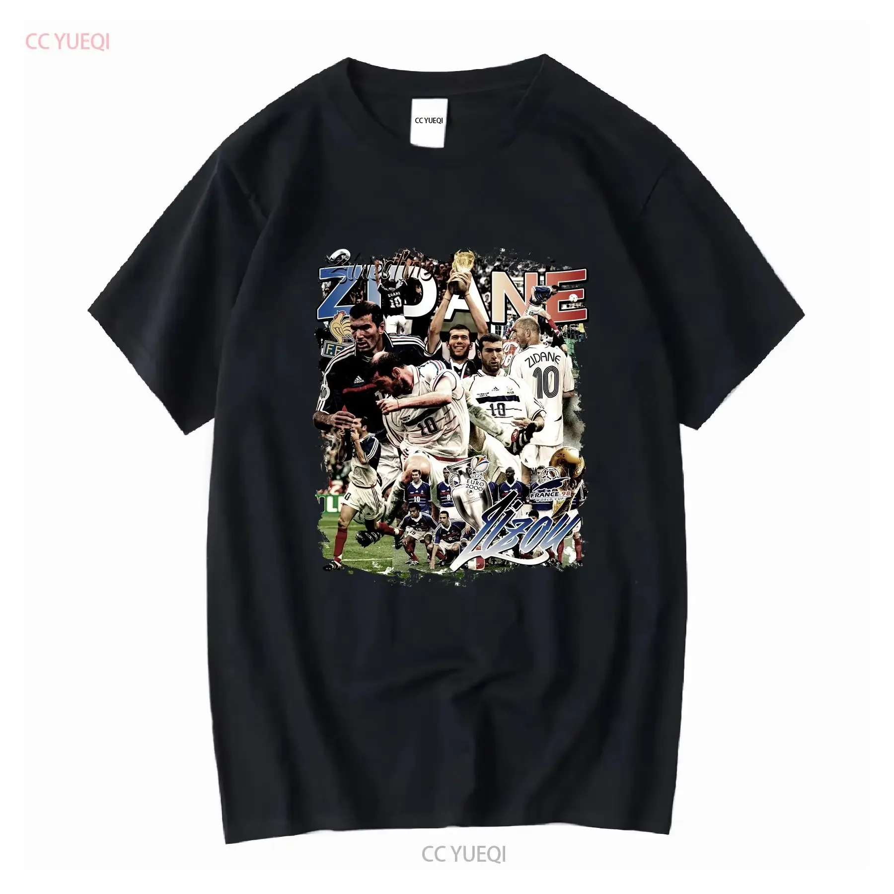 Фото Футболка Zinédine Zidane Softstyle FDL061 с длинными или короткими рукавами, винтажный стираный эластичный повседневный топ для повседневной носки, слегка №1