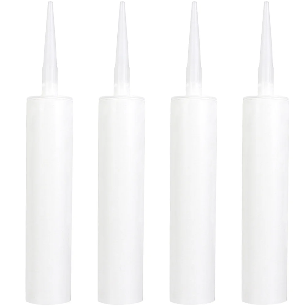 

4 Pcs Empty Hose Refillable Caulking Tube Plastic Tubes Tile White Universal Sealant White Multifunctional Cement
