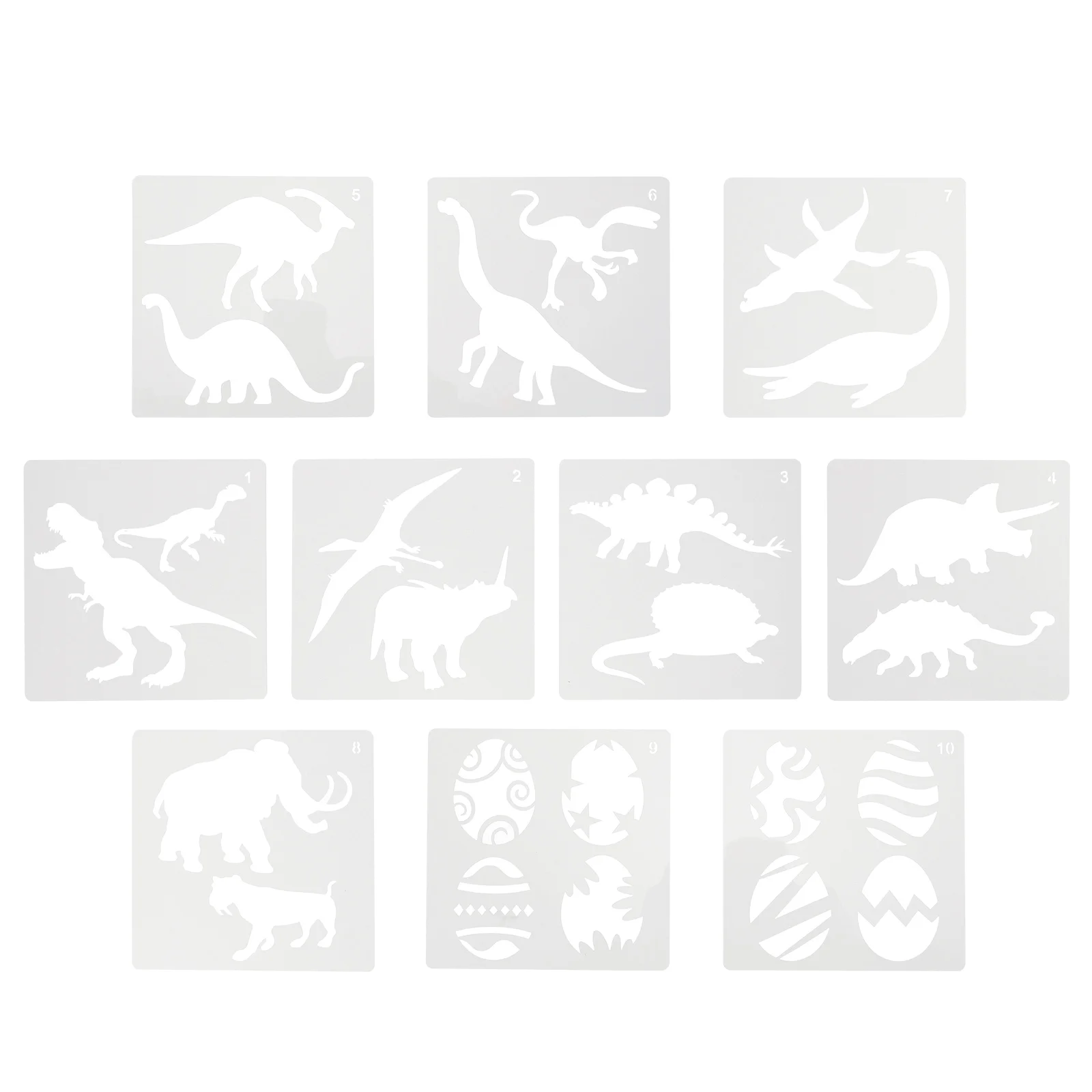 10 PCS Dinosaur Template Painting Stencils Child American Animals Craft United States Flag Classroom Drawing Board