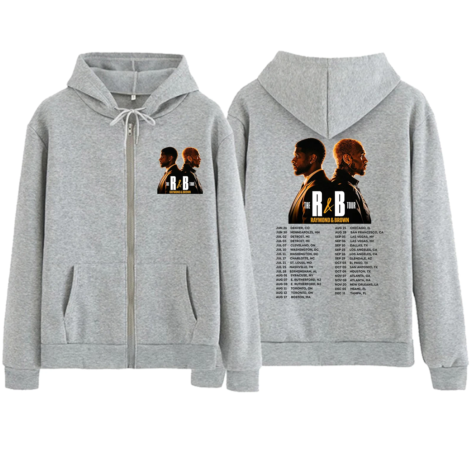 Худи на молнии Usher Chris Brown The R&B Tour 2026, повседневная толстовка оверсайз, уличная одежда унисекс, хип-хоп куртка с капюшоном на молнии (art.: 3920da8f85ab8) - 3920da8f85ab8