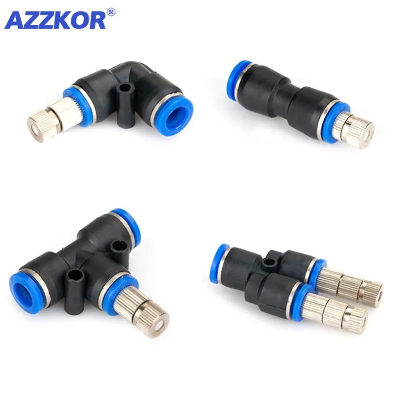 

10Ps Low Pressure Misting Cooling System Atomizing Nozzles 6mm Slip lock Quick Connectors Humidify Watering Landscapingc Sprayer