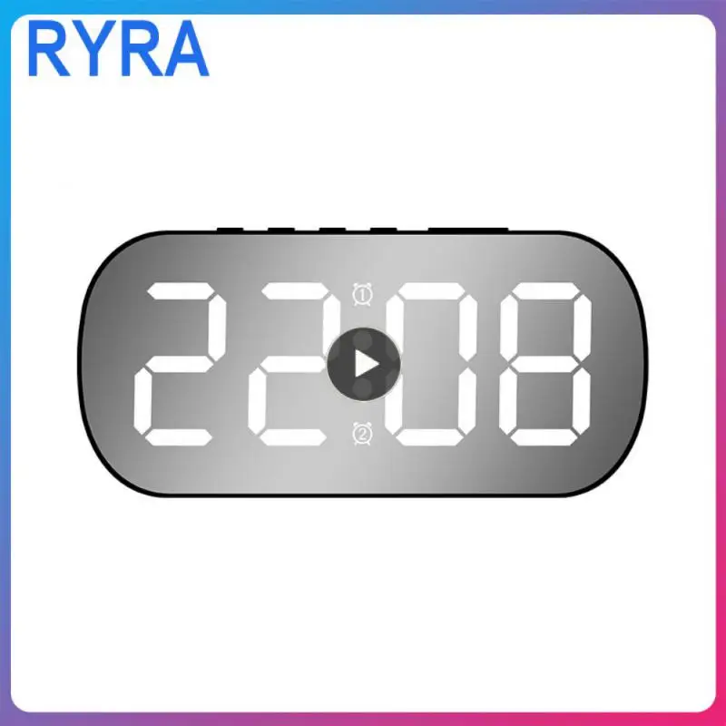 

Alarm Snooze Display Time Alarm Clock Led Digital Alarm Clock Mirror Perpetual Calendar Table Clock Home Decor Thermometer