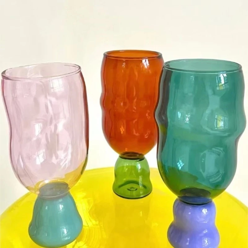 Tea Glass Cups Glass Mug Modern Web Celebrity Abnormal High Borosilicate Glass Creative Home Ins Hand Blown Glass Art Xícaras