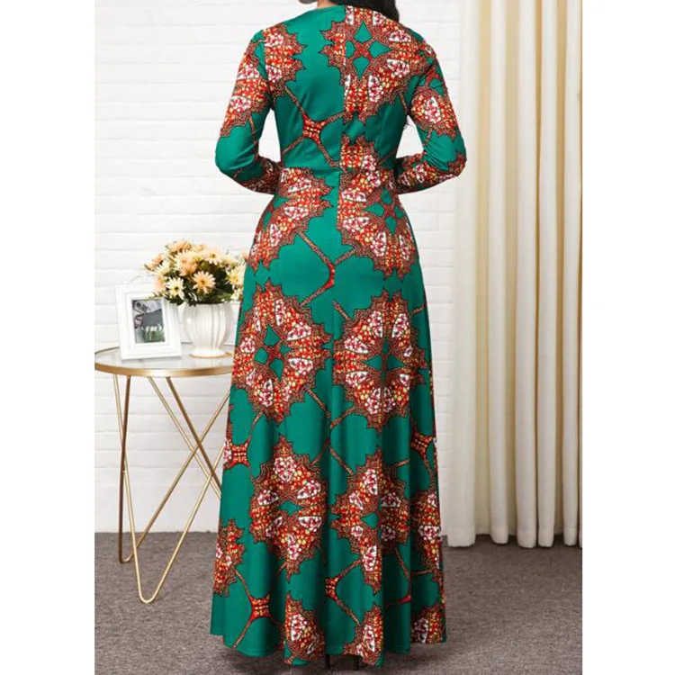 Женское облегающее платье с этническим принтом вечернее в африканском стиле