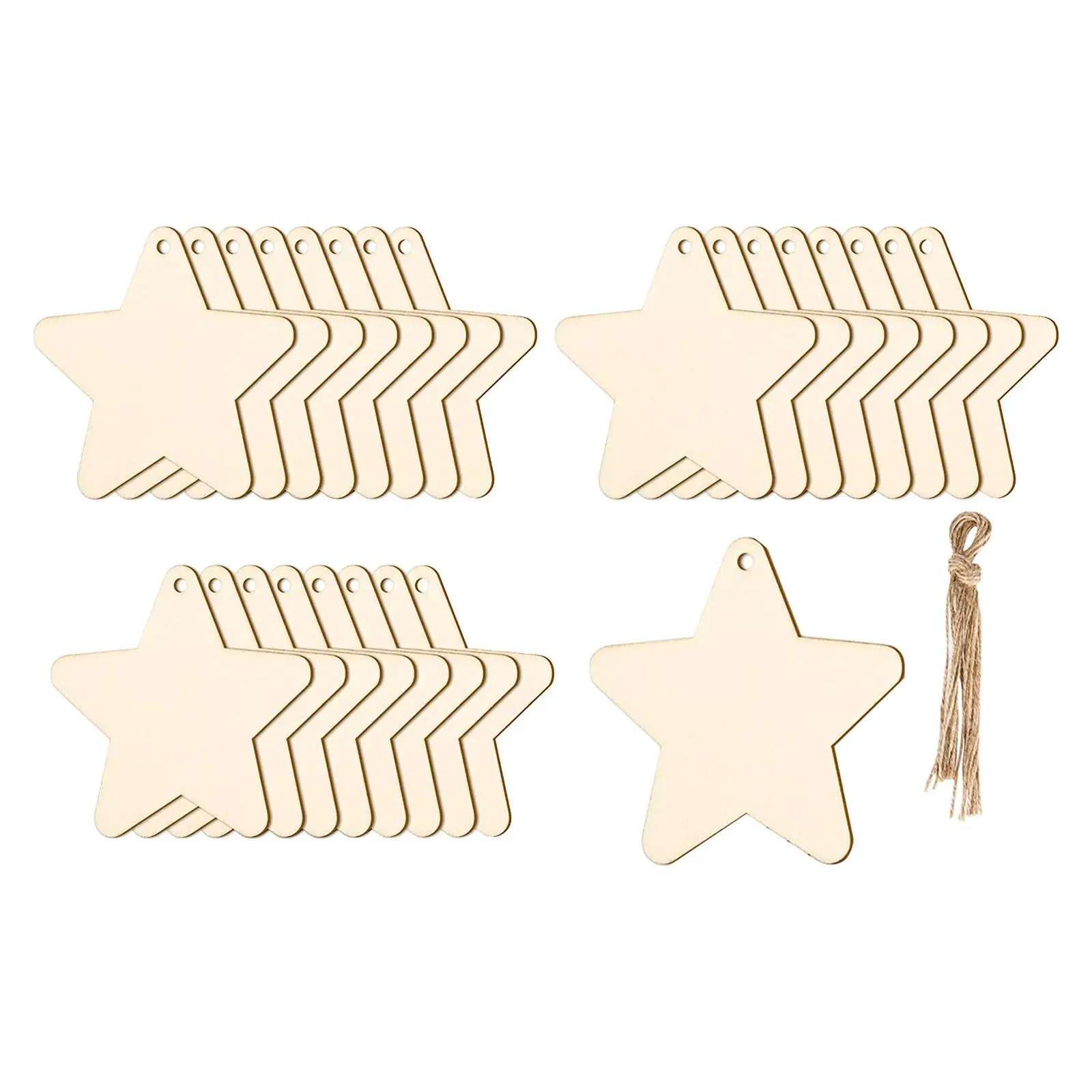 

25x Unfinished Wood Slices Natural Wood Blank for Christmas Tree Decorations