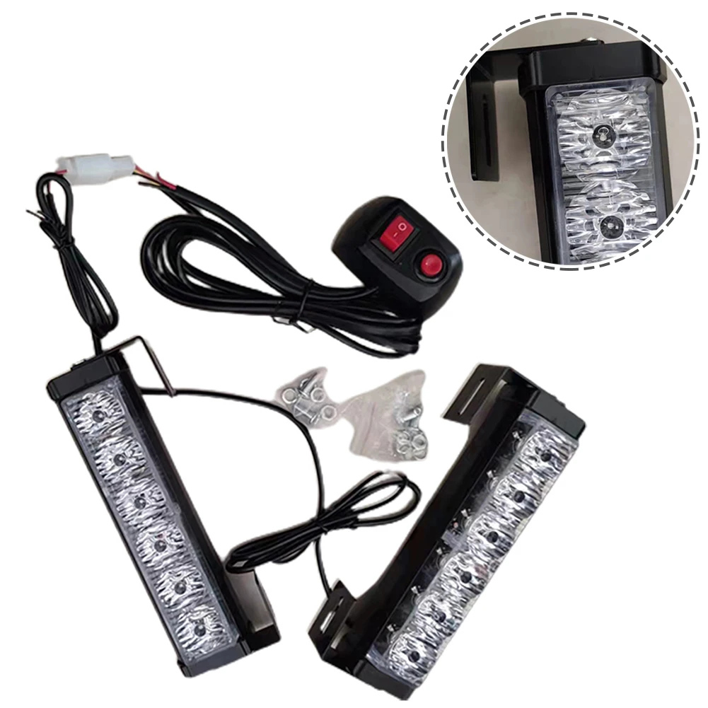 

6LED Car Emergency Warning Strobe Flashing Light With Hazard Grill With Switch Strobe Light
