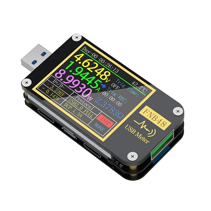 

FNB48 Вольтметр Амперметр ток вольтметр USB тестер PD триггер QC4 + PD3.0 2,0 PPS Быстрая зарядка