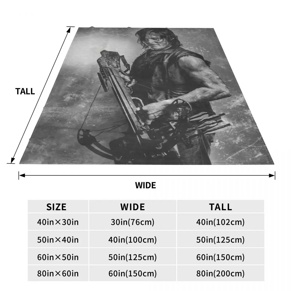 Одеяло Ходячие мертвецы Дэрил Диксон микрофлисовое одеяло четыре размера модное