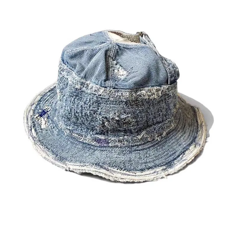 

Джинсовый винтажный солнцезащитный козырек KAPITAL, рыбацкая шляпа, кепка для раковины, модные брендовые шляпы для мужчин и женщин