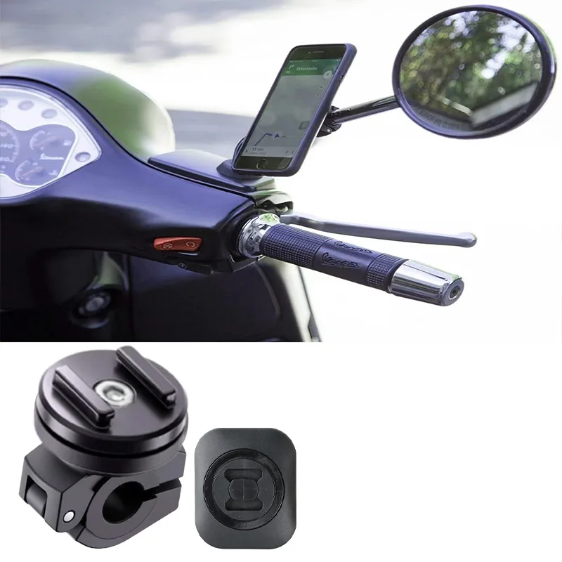 

Suitable for Motorcycle Reflector Mobile Phone Holder Mirror Rod Installation GPS Quick Lock Equipped With 3M Adapter