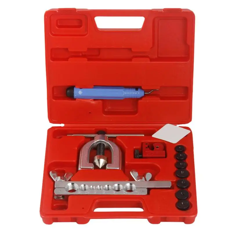 

Metric Double Flaring Brake Line Tool Kit Mini Pipe Cutter 7 Hole Flare Air Conditioning Pipe Expansion Manual auto repair Tool