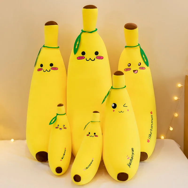 

4PC Cartoon Smile Banana Plush Toys Stuffed Fruit Pillow Cushion Creative Girls Valentine's Gift Baby Appease Plush Toy Doll