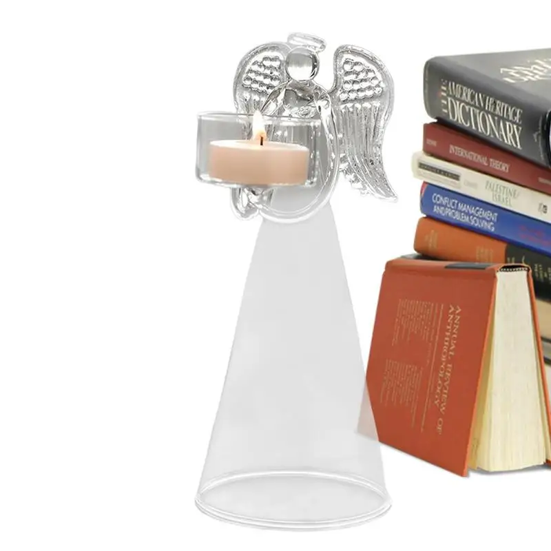 

Glass Candle Holder Clear Glass Angel Candleholders Candles Stand For Wedding Centerpieces Home Decorations Dining Table