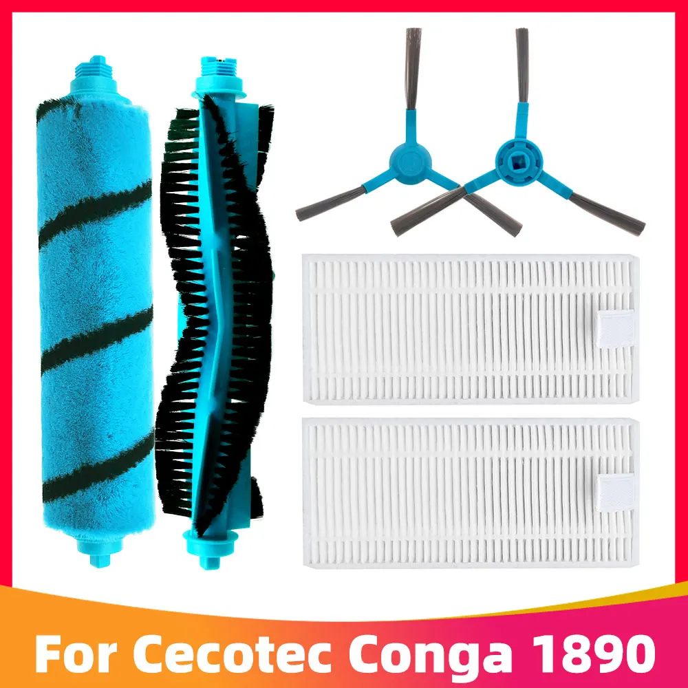 Hepa Filter Side Roller Soft Brush Mop Cloth Replacement Parts for Cecotec Conga 1890 Robotic Vacuum Cleaner Spare Parts