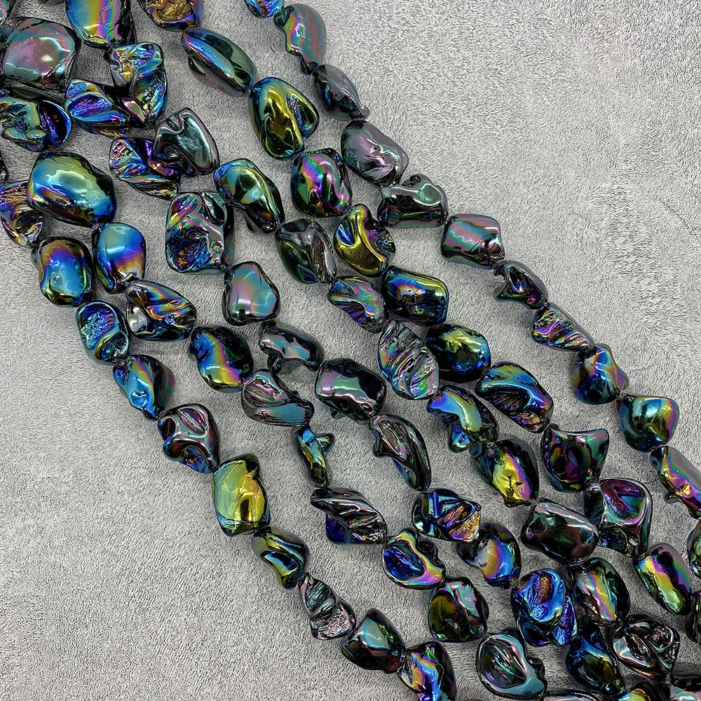 

15-25mm Irregular Black Freshwater Pearls Fashion Electroplating Colorful Mother Pearls for DIY Jewelry Making Accessories 20pcs