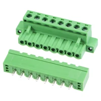 uxcell pcb mount screw terminal block 5 08mm pitch 8 pin 10a straight plug in for electrical instruments 10 set
