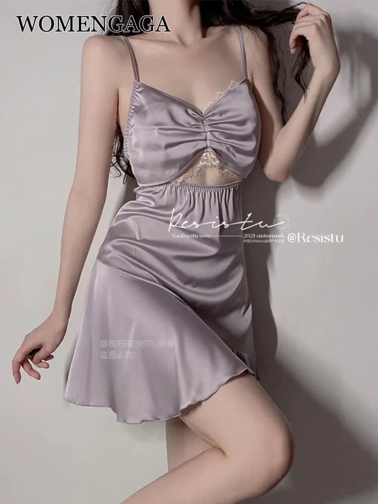 

Мини-платье женское шелковое с V-образным вырезом и открытой спиной