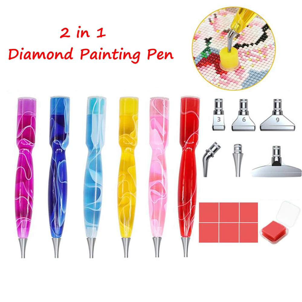 

5D ручка для алмазной живописи со сменной головкой из сплава, полимерные точечные ручки, алмазная живопись, вышивка крестиком, инструменты для творчества и ногтей