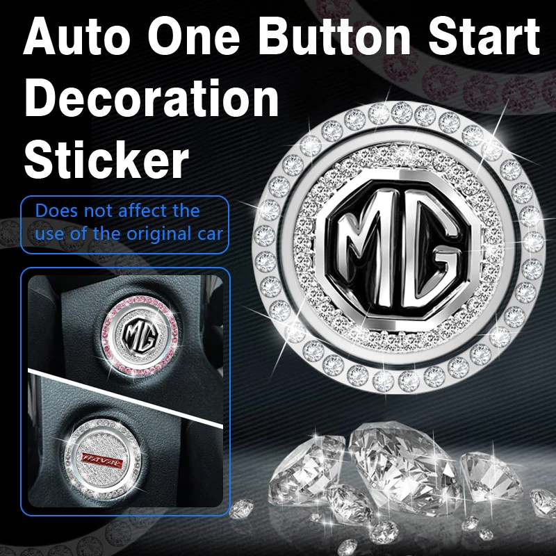 

1Pcs Car Logo Interior Crystal OneClick Start Cover Car Stickers For Hyundai Accessories IONIQ Tucson i30 i40 Fe CM DM Sonata RB
