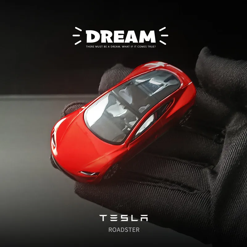 

1:64 Tesla Roadster Concept Car Electric Sports Car Model Car Metal Alloy Toy Car For Kid Gifts Collection Display box
