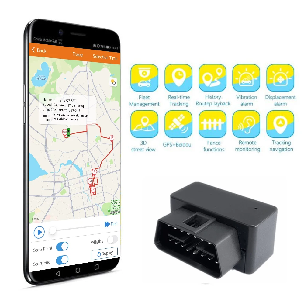 

OBD GPS Tracker with Voice Listen Car Tracking Vehicle Anti-lost 2G GPS Locator Simple To Install GSM OBD2 Tracking Device