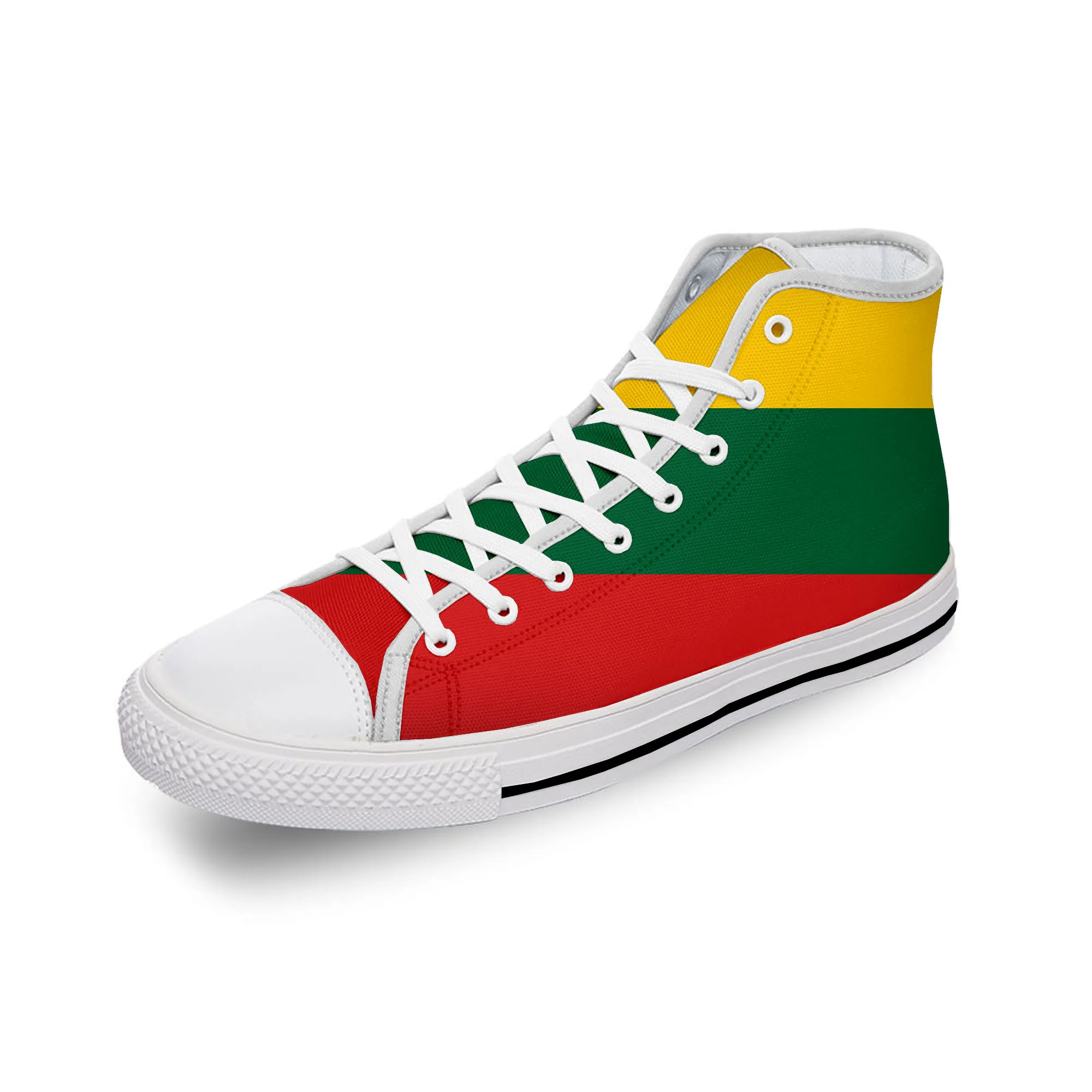 

Lithuania Flag Lithuanian Patriotic White Cloth Fashion 3D Print High Top Canvas Shoes Men Women Lightweight Breathable Sneakers