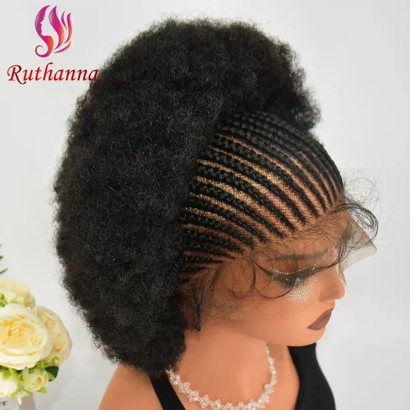 250% Плотность 13x6 кружевной фронтальный Плетеный парик афро кудрявые вьющиеся