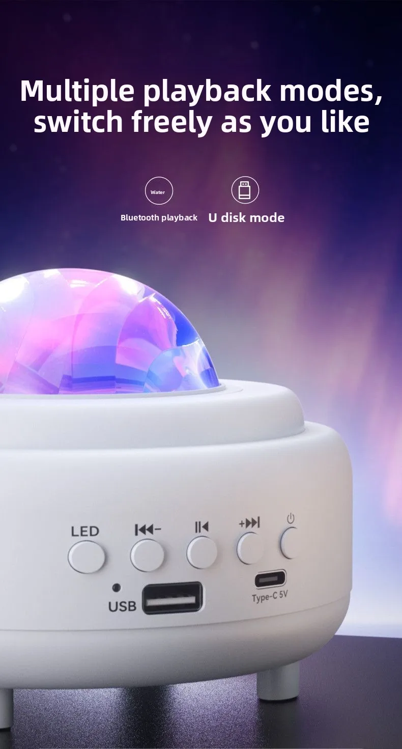 Фото Проектор звездного неба Aurora с Bluetooth-колонкой, ночник для сна, романтическая атмосфера, подарок для девушки. №2