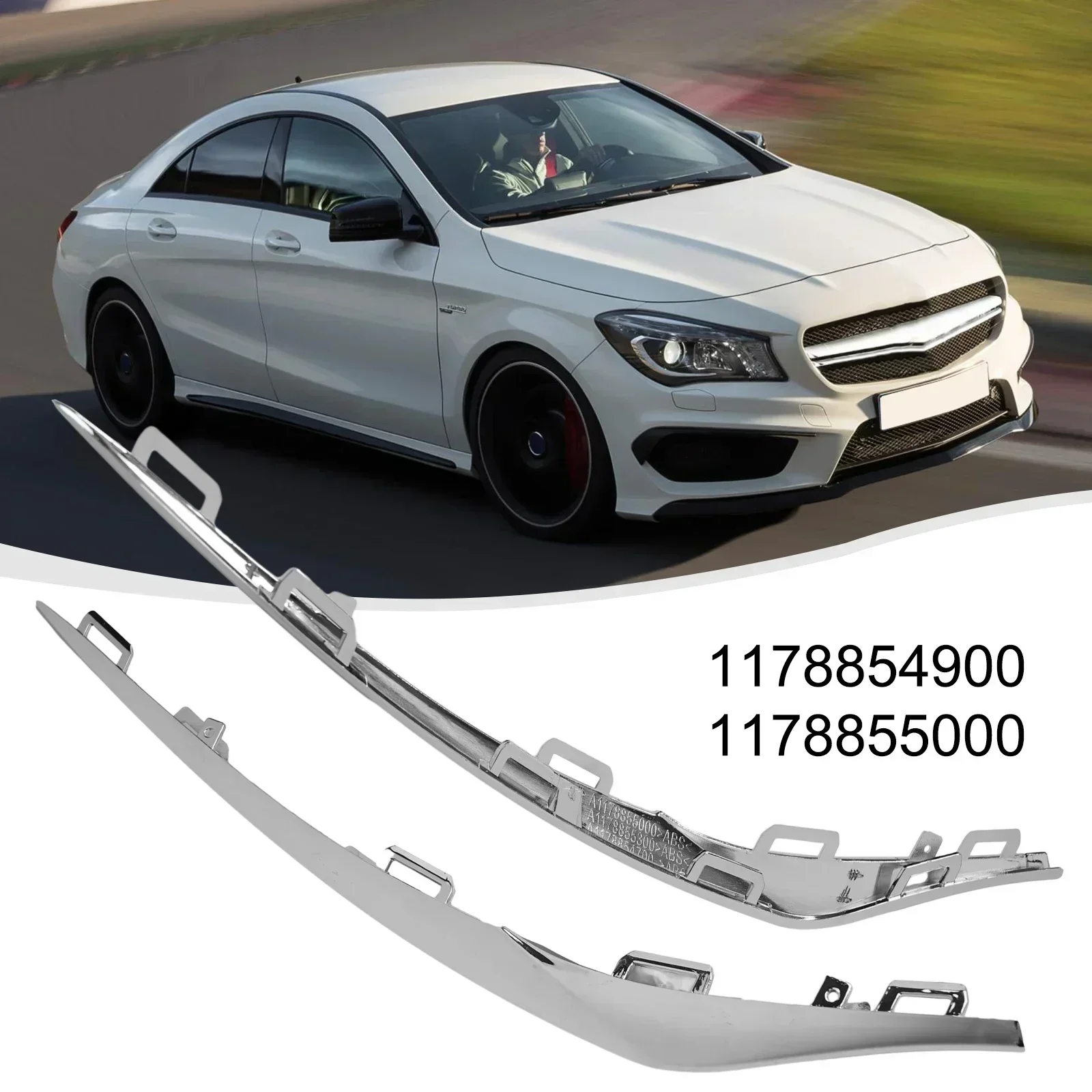 

Накладка на передний бампер автомобиля, гальваническая накладка для Mercedes W117 CLA 180 200 250 2016-2019 1178854900 1178855000