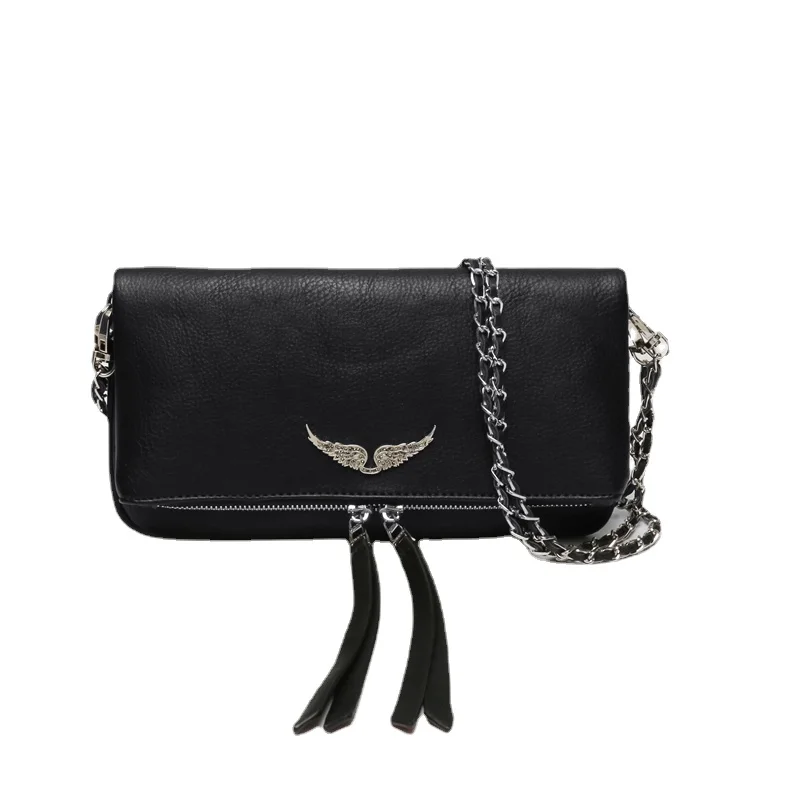 

Female Bags New Crossbody Bag Pu Leather Personality Wings Decorated Chain Shoulder Bags Women Messenger Bag Handbags and Purses