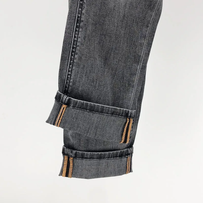 Luxury Brand H Men's Jeans Fashion Casual Mid-Waist Zipper Male Pants High Quality Washed Retro Korean Style Denim Trouser