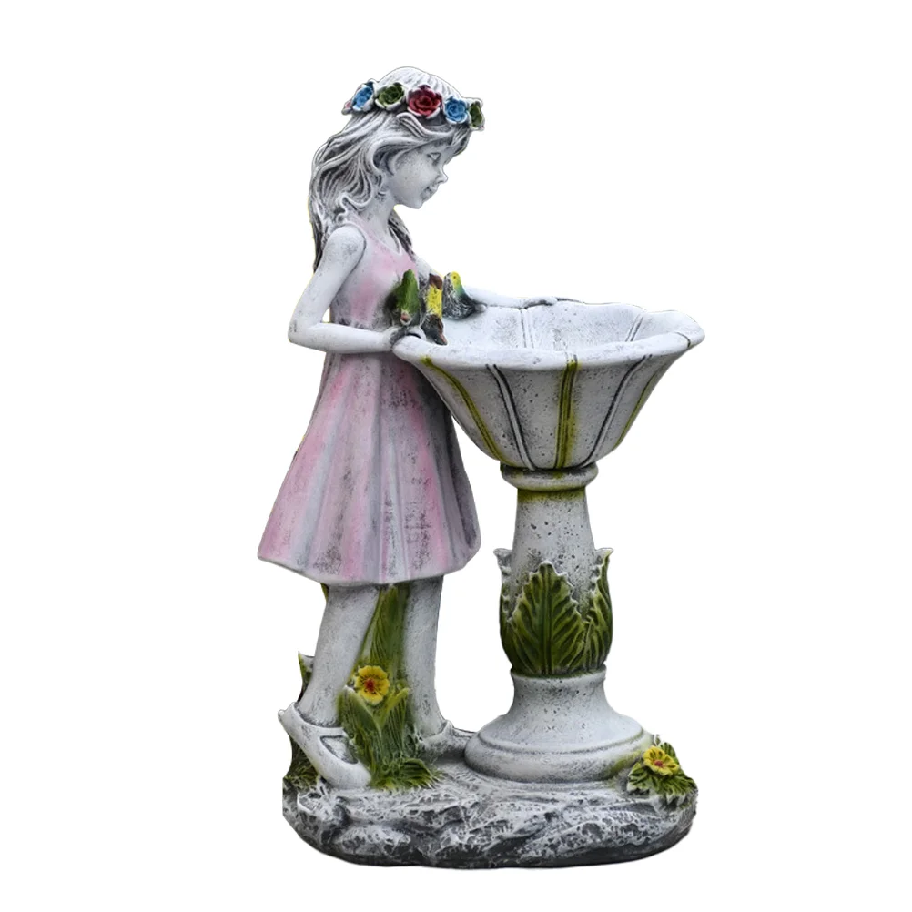 

1 шт., украшение в виде Феи цветов, светящаяся фигурка, украшение из смолы, украшение для сада