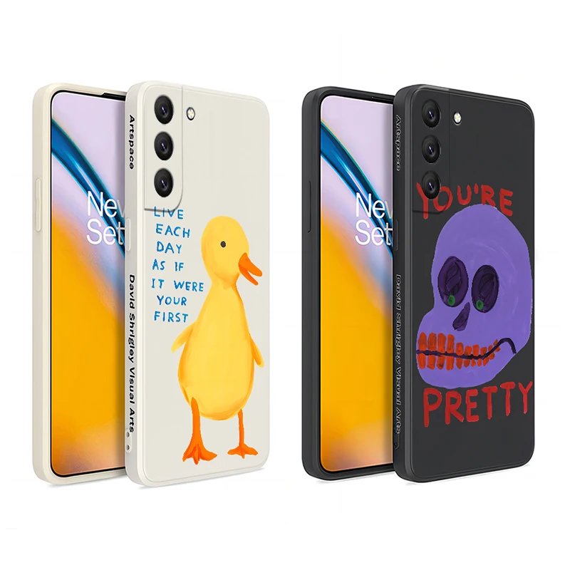 

David Shrigley Visual Arts Phone Case For Samsung Galaxy S23 S22 S21 S20 Ultra Plus FE S10 S9 Note 20 10 Plus Silicone Cover