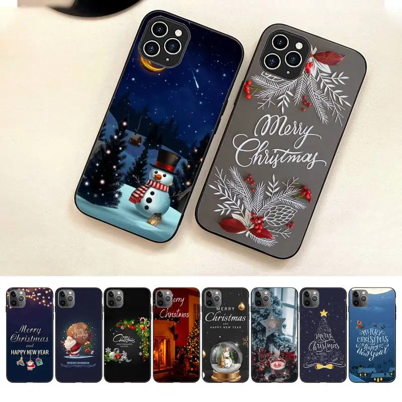 

New Year Merry Christmas Phone Case For Iphone 7 8 Plus X Xr Xs 11 12 13 Se2020 Mini Mobile Iphones 14 Pro Max Case